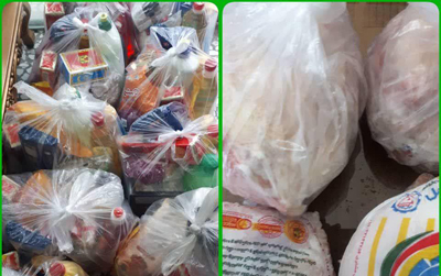 توزيع بسته هاي سبد کالا به همت کانون امام علي محمودآباد